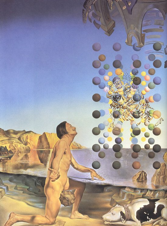 Salvador Dali pintura original | Dali Desnudo, en Contemplación ante los Cinco Cuerpos Regulares